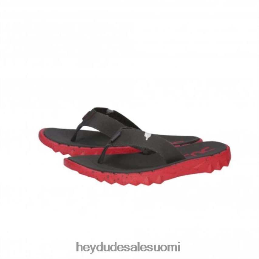 Hey Dude miehet heydude sava tummanharmaa punainen kangas varvastossu TV84366