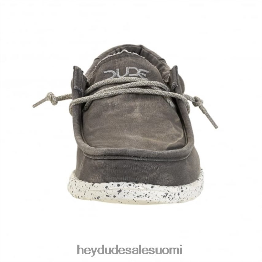 Hey Dude miehet heydude wally washed canvas tummanharmaa TV84312