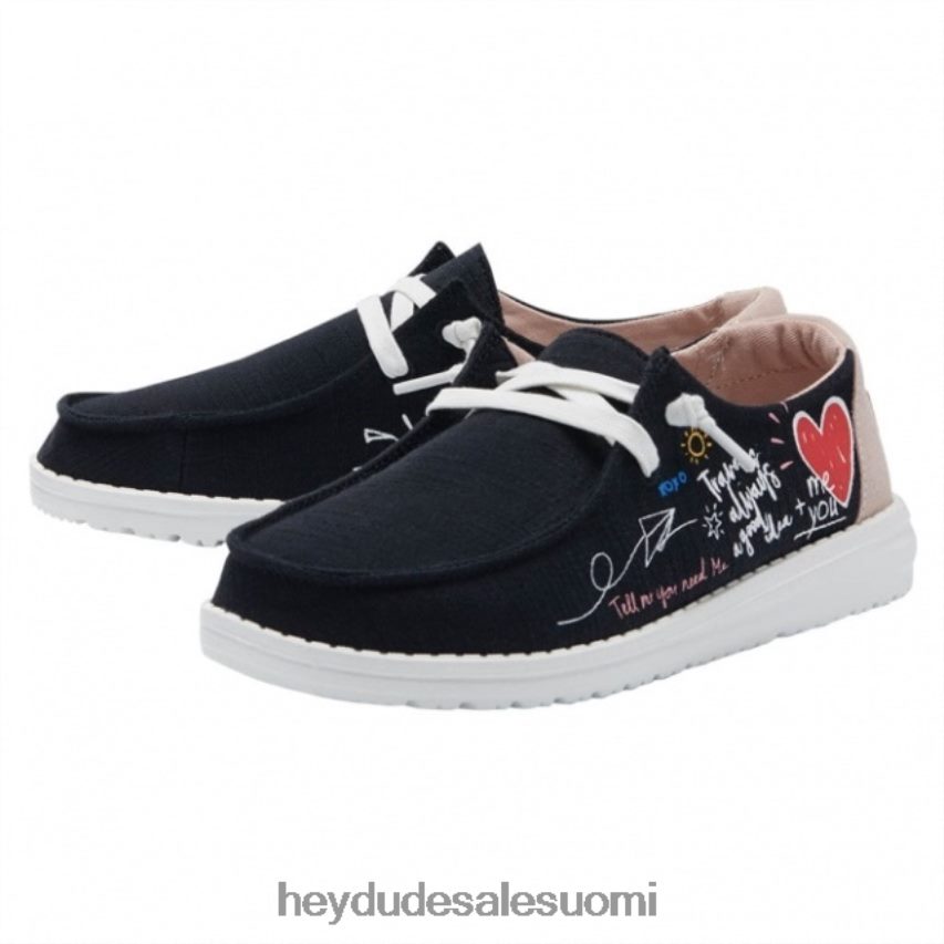 Hey Dude naiset heydude wendy chambray doodle musta TV84461
